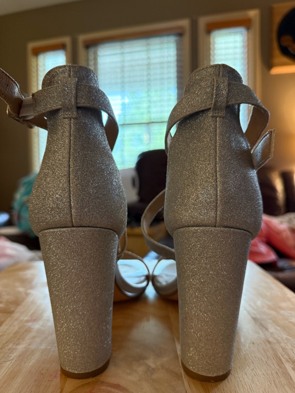 Women’s Silver Glitter Strappy High Heel - Picture 3 of 5